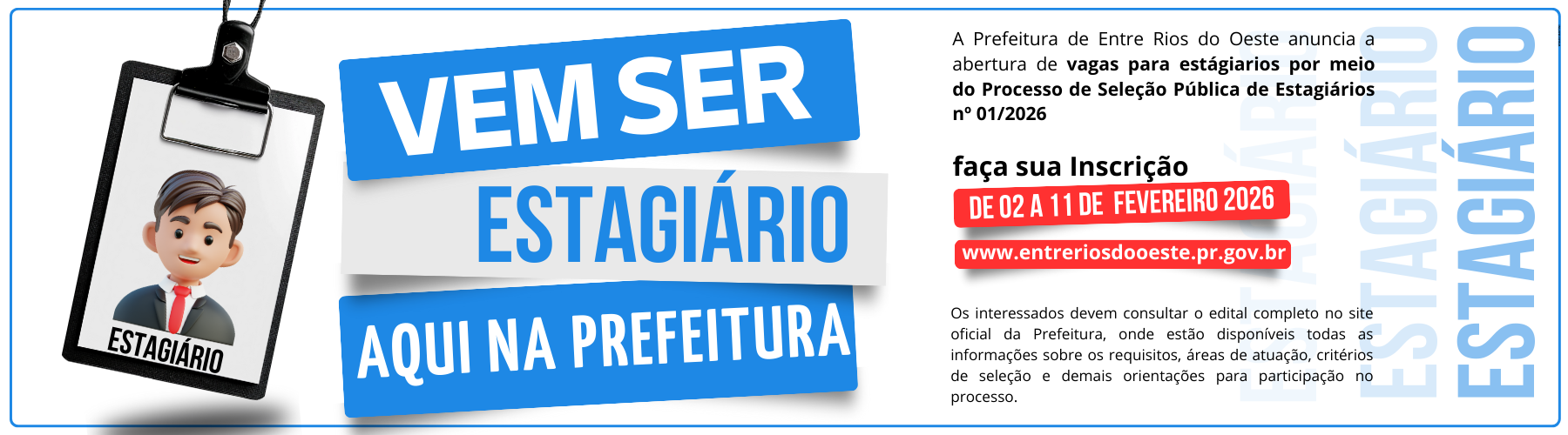 inscrições estagiários