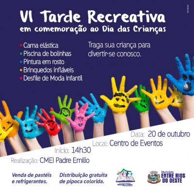  TARDE RECREATIVA ACONTECE AMANHÃ EM ENTRE RIOS DO OESTE