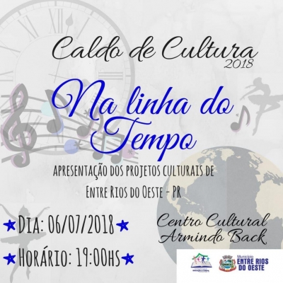 Caldo de Cultura acontecerá amanhã em Entre Rios do Oeste