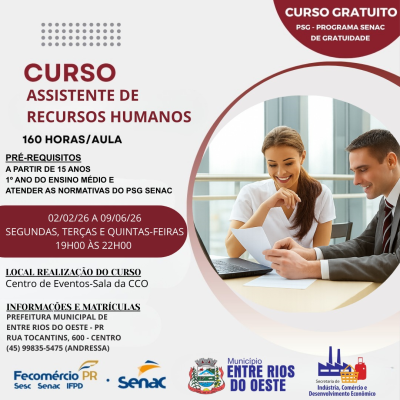 Curso Gratuito: Assistente de Recursos Humanos